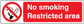 No Smoking sign sticker with crossed-out cigarette icon and red message panel