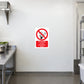 No Smoking sign sticker with red slash and warning text on a white background