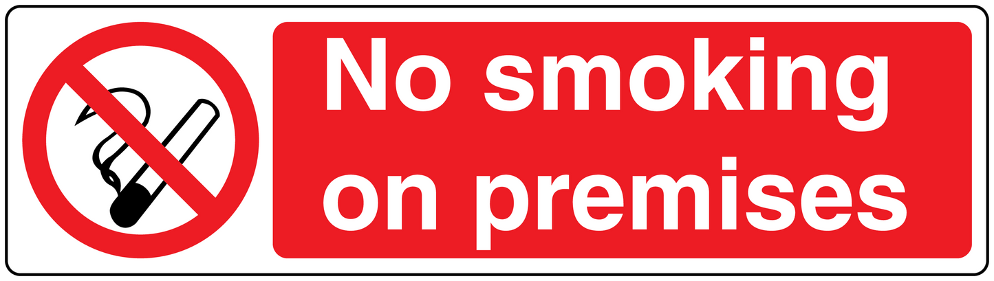 No smoking sign sticker with cigarette slash and text 'NO smoking on premises'