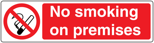 No smoking sign sticker with cigarette slash and text 'NO smoking on premises'