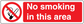 No smoking sign sticker with no-smoking symbol and text "No smoking in this area".