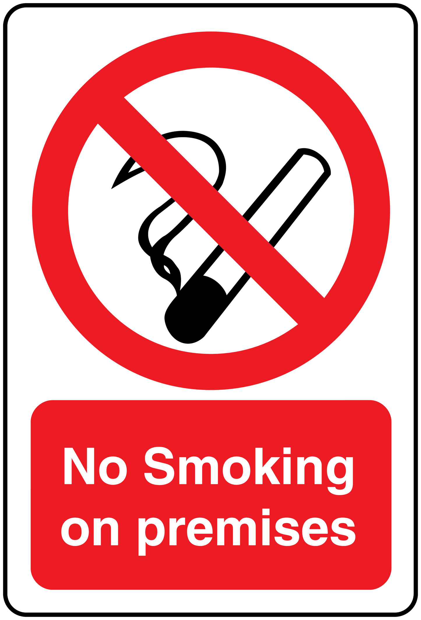 No Smoking sign sticker with red circle slash and text 'No Smoking on premises'