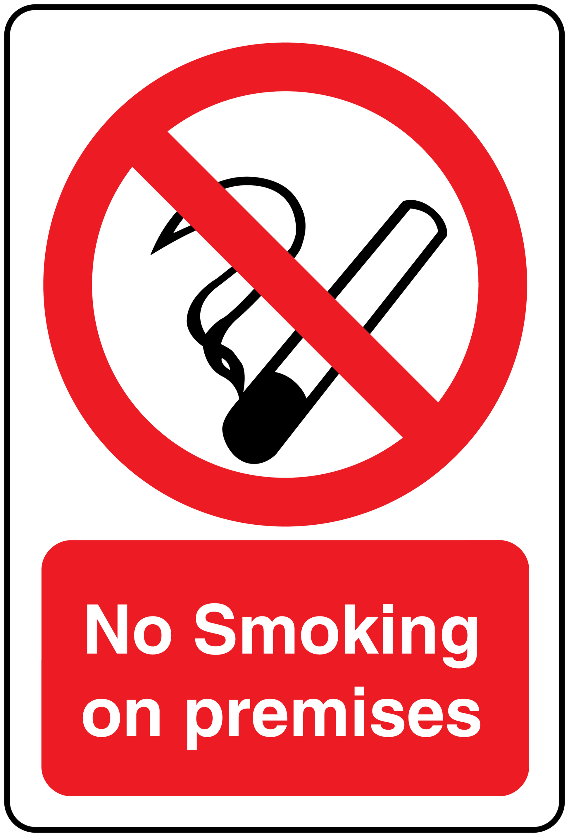No Smoking sign sticker with red circle slash and text 'No Smoking on premises'