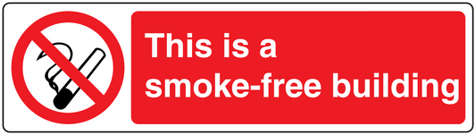 No smoking sign sticker with no-smoking icon and 'This is a smoke-free building' text