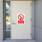 No Smoking sign sticker: red crossed cigarette icon with not to smoke text