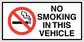 No smoking sign sticker with red circle-slash cigarette and NO SMOKING IN THIS VEHICLE