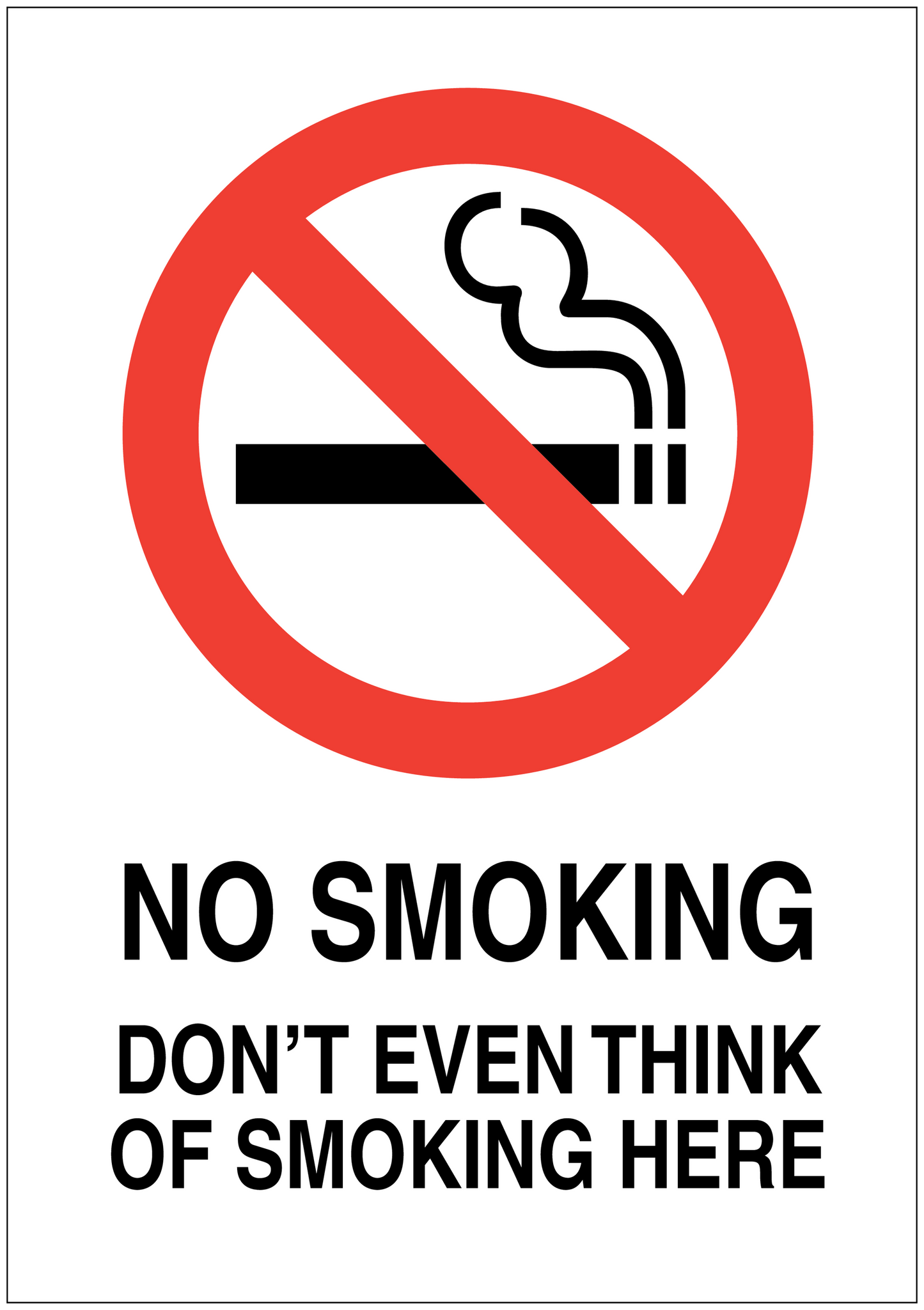 No smoking sign sticker with red crossed cigarette and “NO SMOKING” lettering