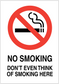 No smoking sign sticker with red crossed cigarette and “NO SMOKING” lettering