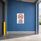 No Smoking sign sticker with red prohibition icon and text: Please extinguish before entering