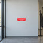 No smoking sign sticker with red background and white text: “PLEASE NO SMOKING THANK YOU”