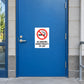 No Smoking sign sticker with crossed cigarette icon and 'Under penalty of law' text