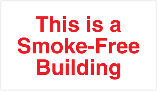 Smoke-free building sign sticker with 'This is a Smoke-Free Building' text