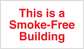 Smoke-free building sign sticker with 'This is a Smoke-Free Building' text