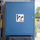 Road sign sticker with white square 'ONLY' arrow symbol