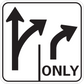 Road sign sticker with bold up arrows and “ONLY” text