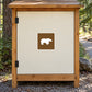 Square road sign sticker with white bear silhouette on dark brown background