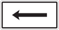 Road sign sticker with left-pointing arrow, black arrow and dark border