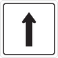 Square road sign sticker with black upward arrow