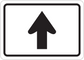Rectangular road sign sticker with black border and upward arrow icon