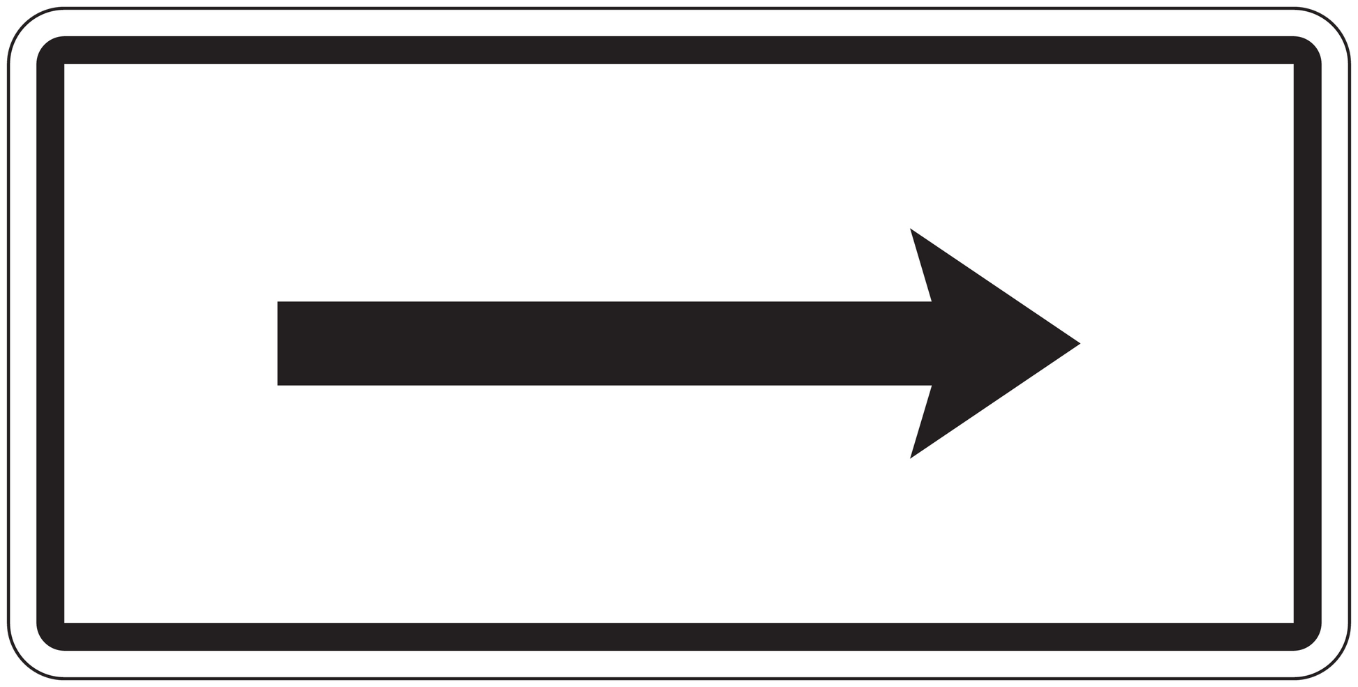 Road sign sticker with right-pointing arrow