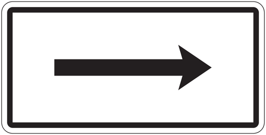 Road sign sticker with right-pointing arrow