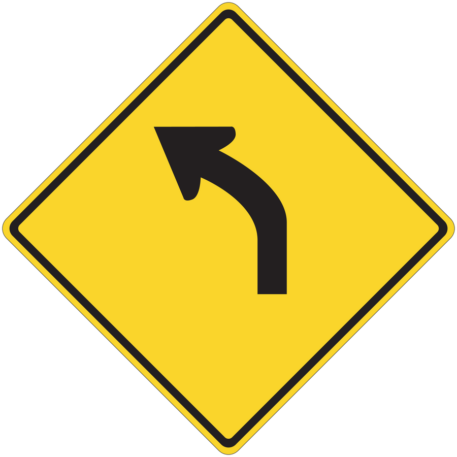 Yellow diamond road sign sticker with black right-turn arrow