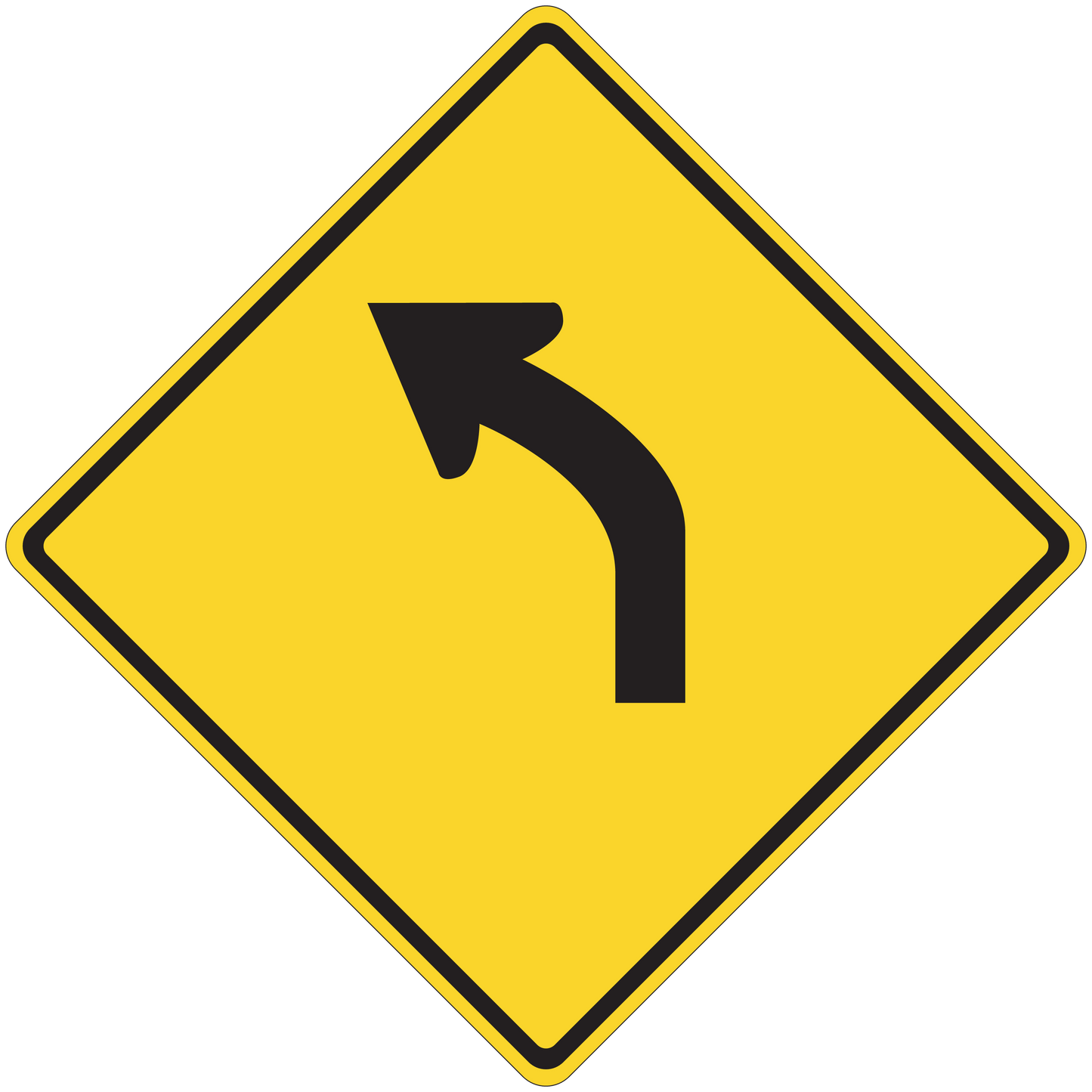 Yellow diamond road sign sticker with black right-turn arrow