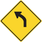 Yellow diamond road sign sticker with black right-turn arrow