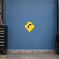 Yellow diamond road sign sticker with black right-turn arrow
