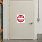 Do Not Enter warning sticker with red circle and white text