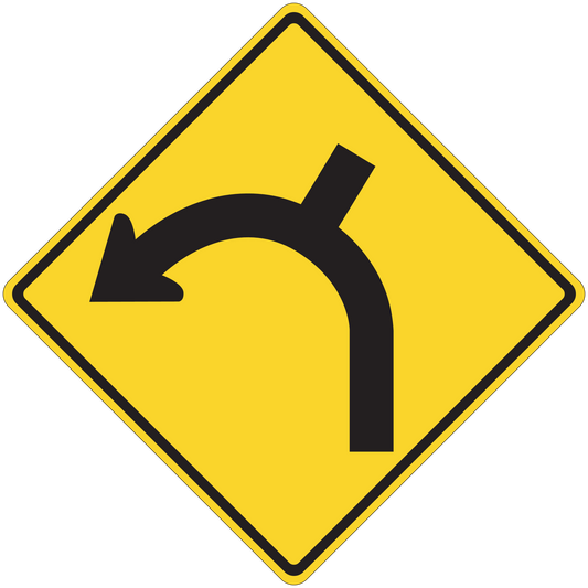 Yellow diamond road sign sticker with black right-turn arrow