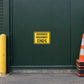 Yellow road sign sticker reading DIVIDED HIGHWAY ENDS.