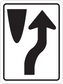 Road sign sticker with black left-turn arrow and right turn arrow on white square