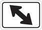 Road sign sticker with black right-turn arrow on white rectangle