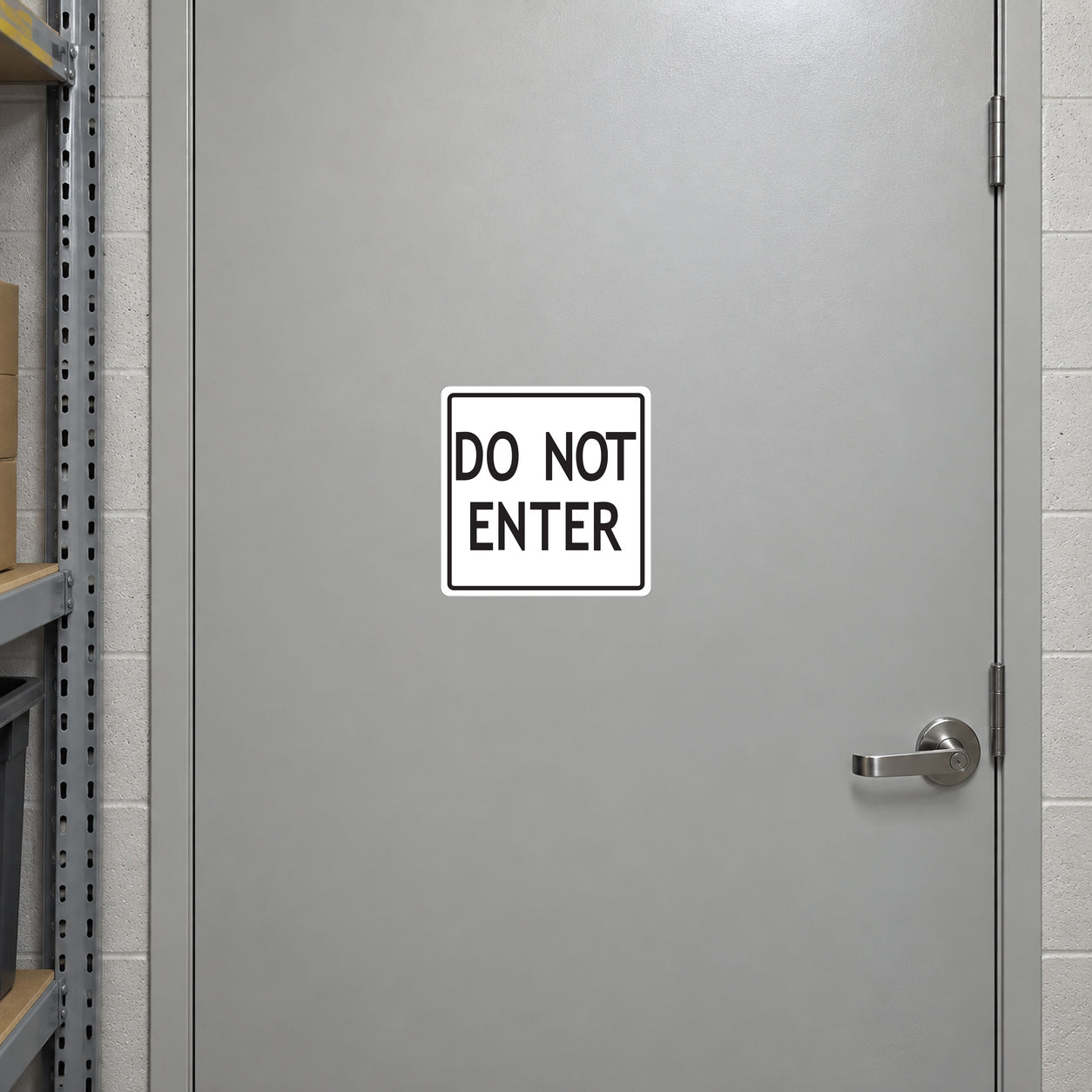 Do Not Enter road sign sticker with black text in a white bordered square