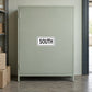 Road Sign Sticker applied in A pale sage commercial loading room smooth cabinet with sealed cartons low left and doorway extreme right, blank single front