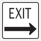 Exit road sign sticker with black text and right-pointing arrow