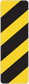 Road sign sticker with diagonal black and yellow stripes