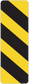 Road sign sticker with bold diagonal black and yellow stripes