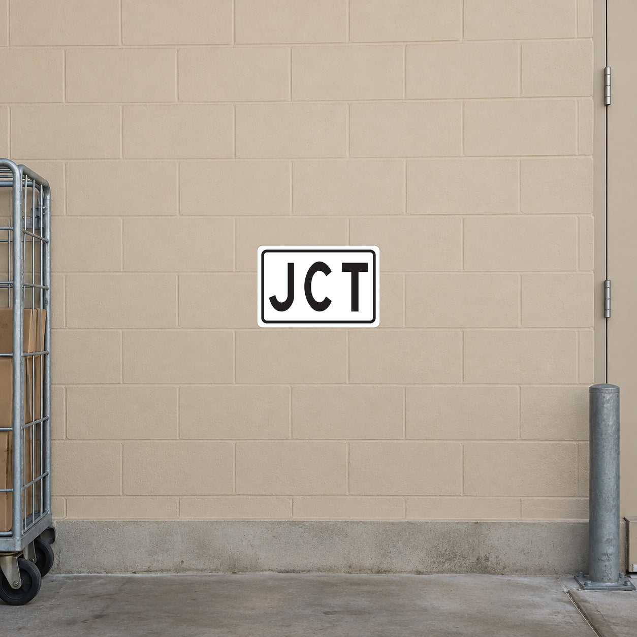 Road sign sticker with JCT text