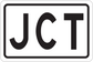 Rectangular road sign sticker with bold black 'JCT' letters on white background