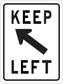 Road sign sticker with KEEP LEFT text and left-pointing arrow