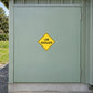 Yellow diamond road sign sticker: LOW SHOULDER