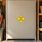 Yellow diamond road sign sticker with "LIMITED SIGHT DISTANCE" text