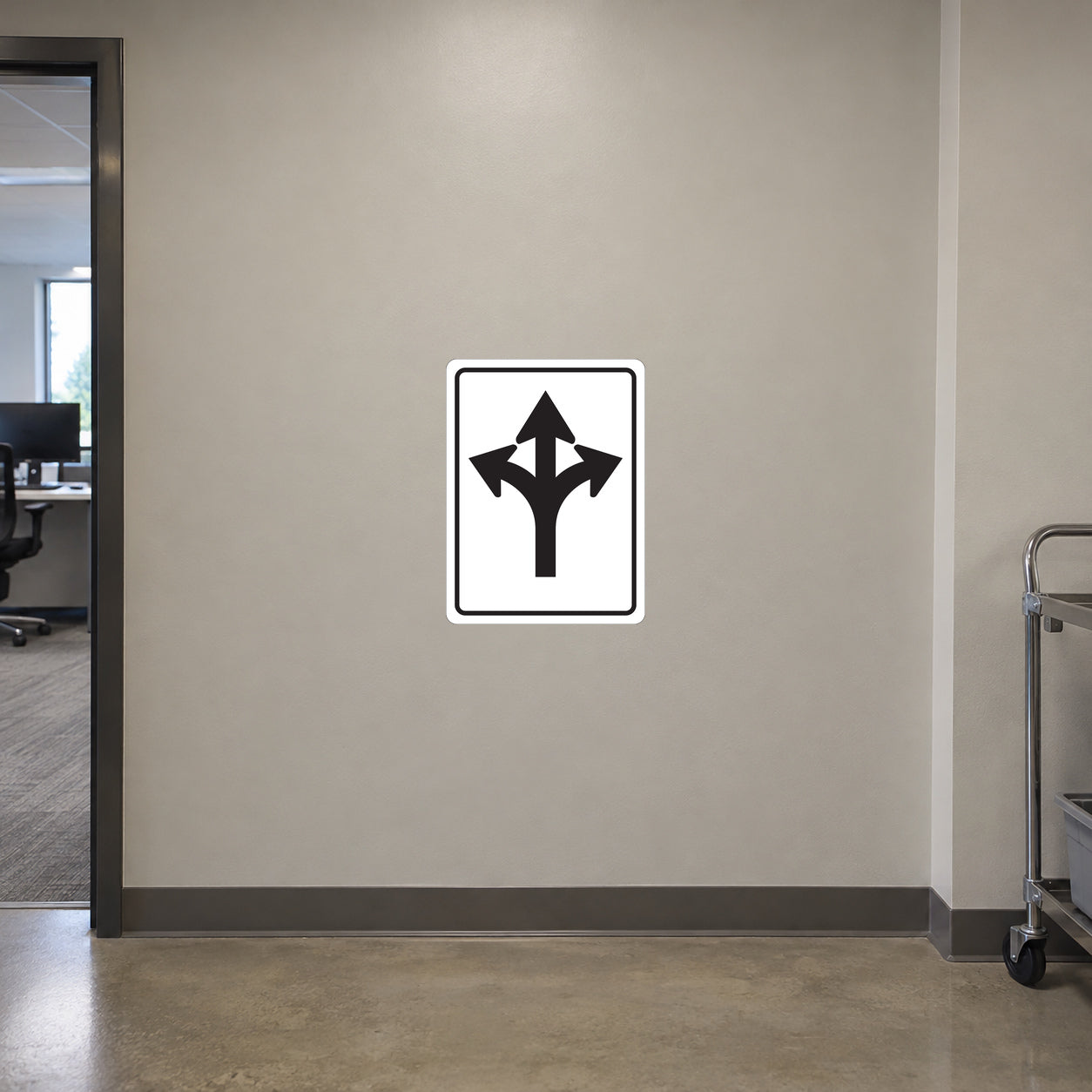 Road sign sticker with up and down arrows icon