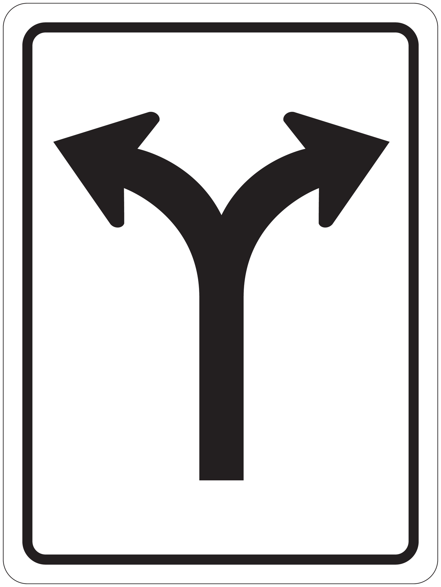 Road sign sticker with curved double arrow turn-right symbol
