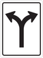 Road sign sticker with curved double arrow turn-right symbol
