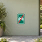 Green road sign sticker with red slash over phone icon