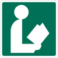 Square road sign sticker with white directional arrow icon on green background