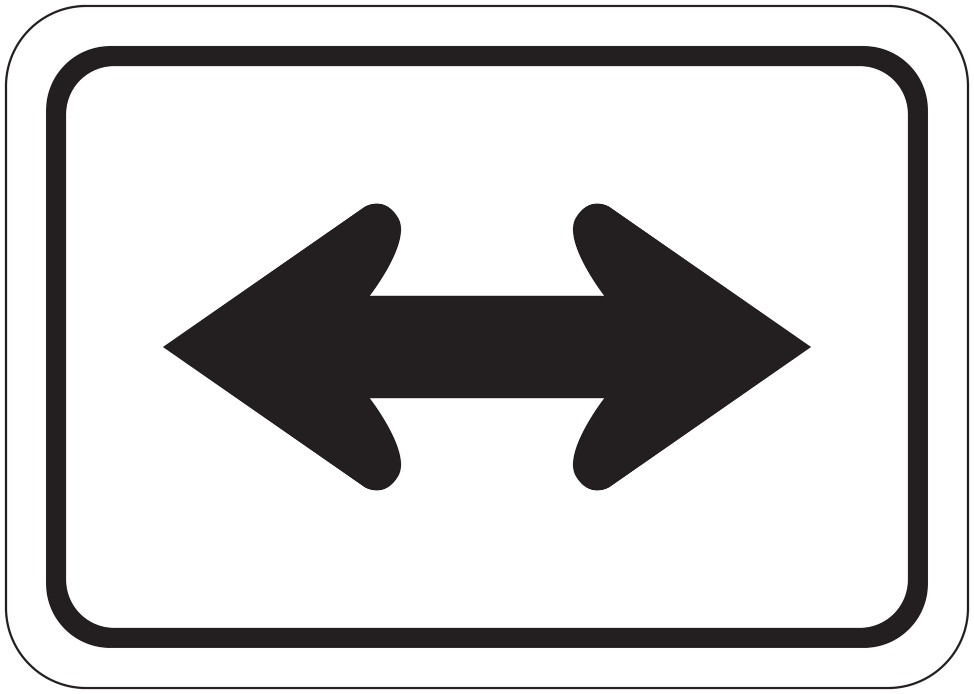 Road sign sticker with left-right double arrow symbol